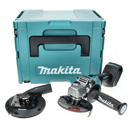 Amoladora angular a batería Makita GA 005 GZ01 40 V máx. 125 mm sin escobillas XGT + campana de aspiración + Makpac - sin batería, sin cargador