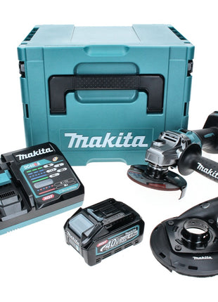 Makita GA 005 GM101 Akku Winkelschleifer 40 V max. 125 mm Brushless  XGT + 1x Akku 4,0 Ah + Ladegerät + Absaughaube + Makpac