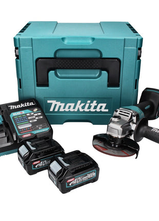 Makita GA 013 GD201 Akku Winkelschleifer 40 V max. 125 mm Brushless  XGT + 2x Akku 2,5 Ah + Ladegerät + Makpac