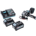 Makita GA 008 GM2 Akku Winkelschleifer 40 V max. 125 mm Brushless  XGT + 2x Akku 4,0 Ah + Ladegerät