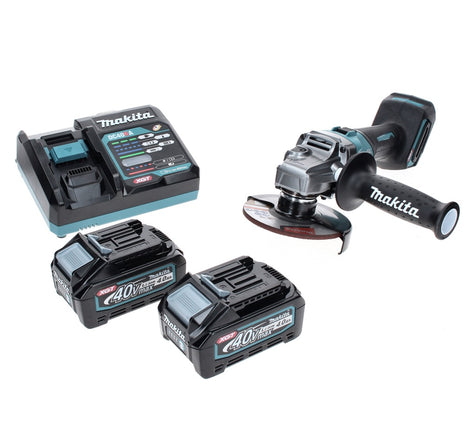 Makita GA 008 GM2 Meuleuse d'angle sans fil 40 V max 125 mm Brushless XGT + 2x Batteries 4.0 Ah + Chargeur