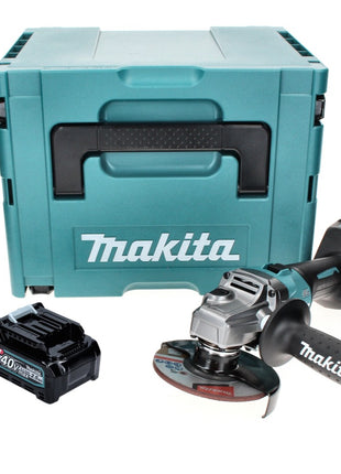 Amoladora angular a batería Makita GA 008 GD101 40 V máx. 125 mm sin escobillas XGT + 1x batería 2,5 Ah + Makpac - sin cargador