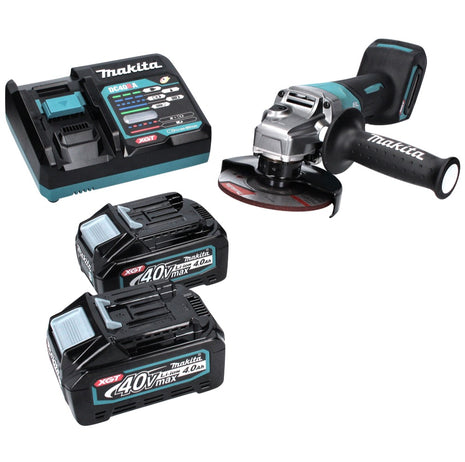 Amoladora angular a batería Makita GA 016 GM2 40 V máx. 125 mm sin escobillas XGT + 2 baterías 4,0 Ah + cargador