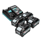 Makita Power Source Kit 40 V máx. con 4x BL 4040 batería 4,0 Ah XGT ( 4x 191B26-6 ) + DC 40 RA cargador rápido XGT LXT ( 191E07-8 )