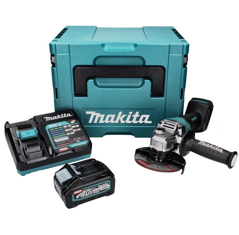 Meuleuse d'angle sur batterie Makita GA 016 GM101 40 V max. 125 mm sans balais XGT + 1x batterie 4,0 Ah + chargeur + Makpac