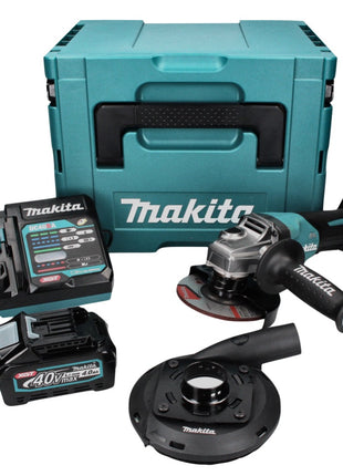 Makita GA 016 GM101 Akku Winkelschleifer 40 V max. 125 mm Brushless  XGT + 1x Akku 4,0 Ah + Ladegerät + Absaughaube + Makpac