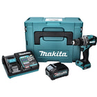 Makita HP 001 GM101 Akku Schlagbohrschrauber 40 V max. 140 Nm XGT Brushless + 1x Akku 4,0 Ah + Ladegerät + Makpac