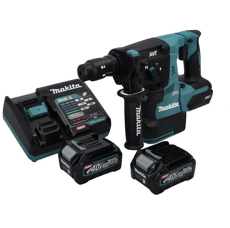 Makita HR 004 GD2 Perceuse à percussion sans fil 40 V max. 2,8 J SDS plus XGT + 2x Batteries 2,5 Ah + Chargeur