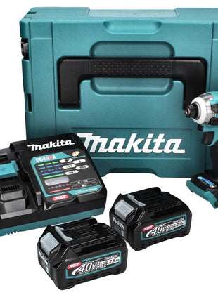 Makita TD 001 GD201 llave de impacto inalámbrica 40 V 220 Nm 1/4" XGT Brushless + 2x batería 2,5 Ah + Makpac + cargador