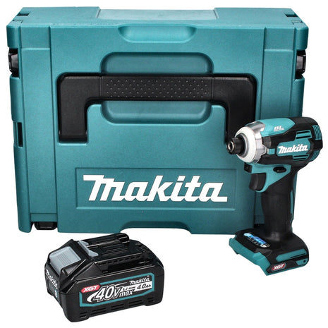 Makita TD 001 GM101 Llave de impacto inalámbrica 40 V 220 Nm 1/4" XGT Brushless + 1x batería 4,0 Ah + Makpac - sin cargador