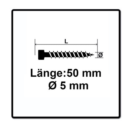 SPAX Vis de terrasse 5,0 x 50 mm en acier inoxydable A2 - 1000 pièces (2x 0537000500505)