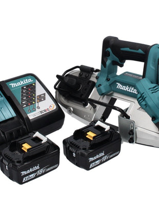 Makita DPB 183 RF Akku Bandsäge 18 V 66 mm Brushless + 2x Akku 3,0 Ah + Ladegerät