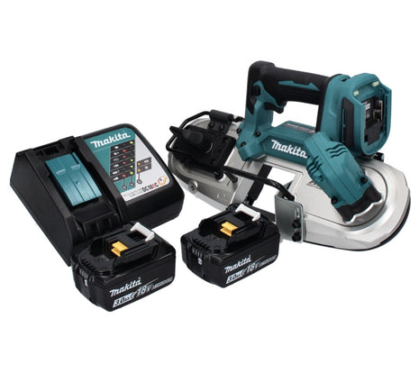 Makita DPB 183 RF Scie à ruban sans fil 18 V 66 mm brushless + 2x Batteries 3,0 Ah + Chargeur