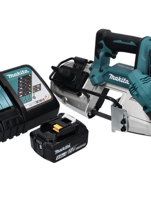 Sierra de cinta a batería Makita DPB 183 RT1 18 V 66 mm sin escobillas + 1x batería 5,0 Ah + cargador