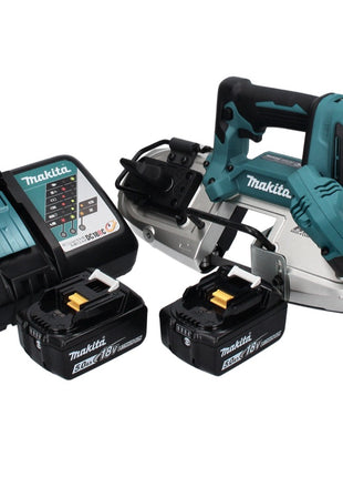 Makita DPB 183 RT Akku Bandsäge 18 V 66 mm Brushless + 2x Akku 5,0 Ah + Ladegerät