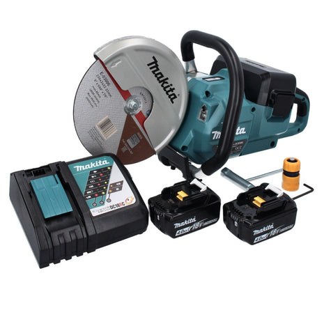 Makita DCE 090 RM2X1 Découpeuse sans fil sans balai 230 mm 36 V (2x 18 V) + 2x Batteries 6 Ah + Chargeur