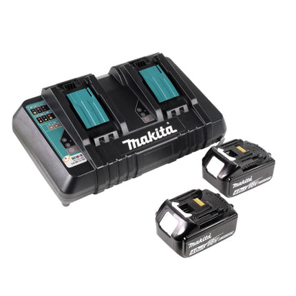 Makita DCE 090 PM2X1 amoladora de corte a batería 36 V (2x 18 V) 230 mm sin escobillas + 2x batería 4,0 Ah + doble cargador