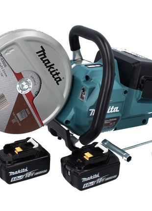 Makita DCE 090 T2X1 Akku Trennschleifer 36 V ( 2x 18 V ) 230 mm Brushless + 2x Akku 5,0 Ah - ohne Ladegerät