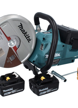 Makita DCE 090 G2X1 Akku Trennschleifer 36 V ( 2x 18 V ) 230 mm Brushless + 2x Akku 6,0 Ah - ohne Ladegerät