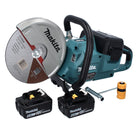 Makita DCE 090 G2X1 Akku Trennschleifer 36 V ( 2x 18 V ) 230 mm Brushless + 2x Akku 6,0 Ah - ohne Ladegerät