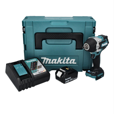 Makita DTW 701 RM1J Clé à choc sans fil 18 V 700 Nm 1/2'' XPT Brushless + 1x batterie 4,0 Ah + chargeur + Makpac