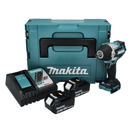 Makita DTW 701 RMJ Clé à choc sans fil 18 V 700 Nm 1/2'' XPT Brushless + 2x batterie 4,0 Ah + chargeur + Makpac