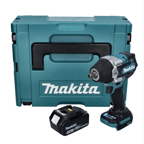 Makita DTW 701 T1J Clé à choc sans fil 18 V 700 Nm 1/2'' XPT Brushless + 1x batterie 5,0 Ah + Makpac - sans chargeur