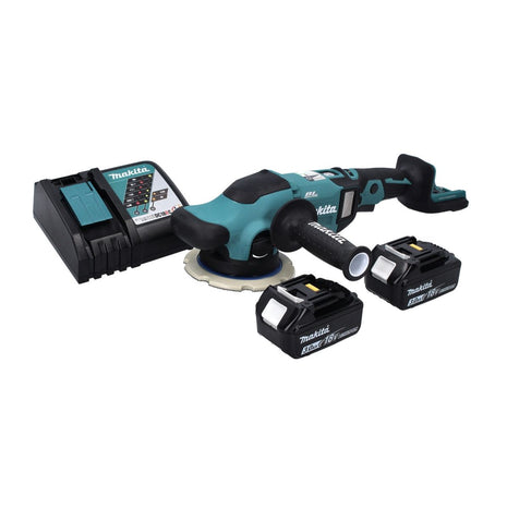 Makita DPO 600 RF Akku Exzenterpolierer 18 V 150 mm XPT Brushless + 2x Akku 3,0 Ah + Ladegerät