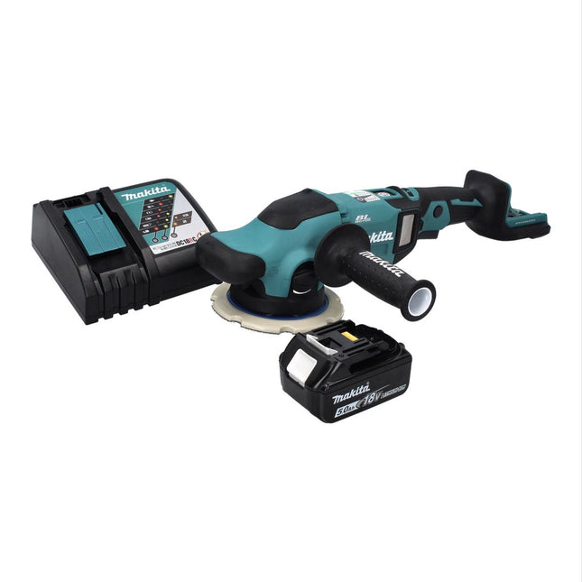 Makita DPO 600 RT1 cordless random orbital sander 18 V 150 mm XPT brushless + 1x 5.0 Ah battery + charger