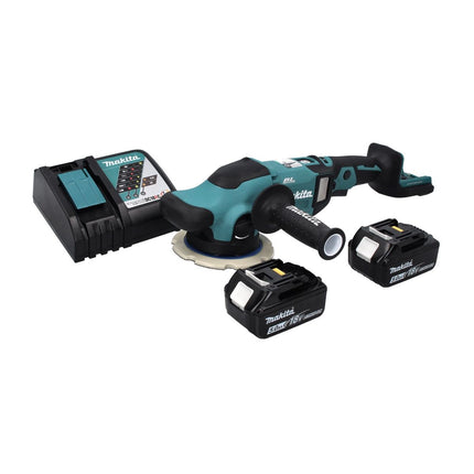 Makita DPO 600 RT Levigatrice eccentrica a batteria 18 V 150 mm XPT Brushless + 2 batterie 5,0 Ah + caricabatterie