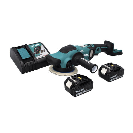 Makita DPO 600 RG Akku Exzenterpolierer 18 V 150 mm XPT Brushless + 2x Akku 6,0 Ah + Ladegerät