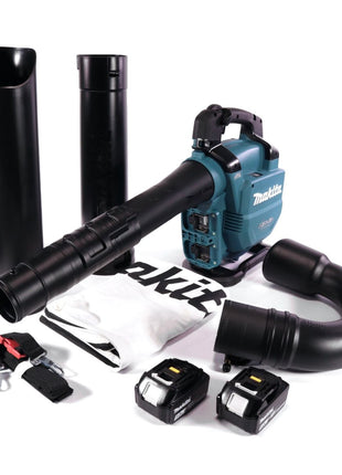 Makita DUB 363 T2V Akku Gebläse / Laubsauger 36 V ( 2x 18 V ) Brushless + Absaug Set + 2x Akku 5,0 Ah - ohne Ladegerät