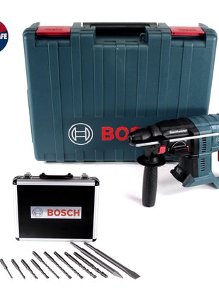 Bosch GBH 18V-20 Akku Bohrhammer 18 V 1,7 J  SDS-plus + Bohrer und Meißel Set 11 tlg. PGM zertifiziert + Koffer - ohne Akku, ohne Ladegerät