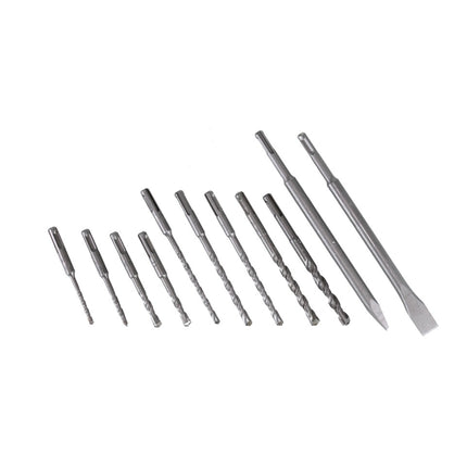 Taladro percutor a batería Bosch GBH 18V-26 D Bulldog 18 V 2,5 J SDS plus sin escobillas + juego de taladro y cincel 11 piezas certificado PGM + maletín - sin batería, sin cargador.