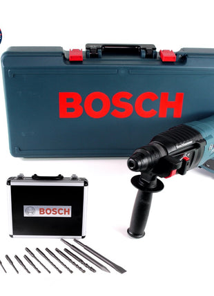 Marteau perforateur sur batterie Bosch GBH 18V-26 D Bulldog 18 V 2,5 J SDS plus brushless + jeu de perceuses et burins 11 pièces certifiés PGM + coffret - sans batterie, sans chargeur.