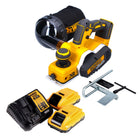 DeWalt DCP 580 L2 Akku Hobel 18 V 82 mm Brushless + Staubfangsack DWV 9390 + 2x Akku 3,0 Ah + Ladegerät