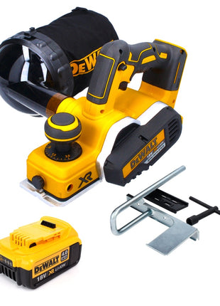 DeWalt DCP 580 N Akku Hobel 18 V 82 mm Brushless + Staubfangsack DWV 9390 + 1x Akku 4,0 Ah - ohne Ladegerät