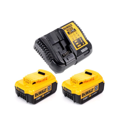 Cepilladora a batería DeWalt DCP 580 M2 18 V 82 mm sin escobillas + bolsa para el polvo DWV 9390 + 2x baterías 4,0 Ah + cargador