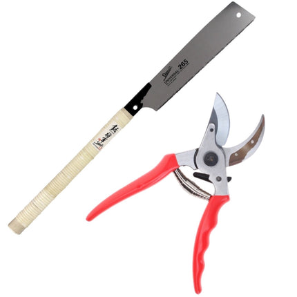 Shogun Gartenschere / Astschere / Rosenschere ( 355 ) + Shogun Japansäge Universal Holz Zugsäge ( OK-265RC ) - Made in Japan - Toolbrothers