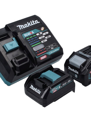 Makita Kit de démarrage batterie 40 V max + 1x Batterie BL 4040 4,0 Ah XGT + Chargeur rapide DC 40 RA XGT LXT + Adaptateur de charge ADP10