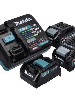 Makita Power Source Kit 40 V max. mit 2x BL 4040 Akku 4,0 Ah XGT + DC 40 RA Schnell Ladegerät XGT LXT + ADP10 Ladeadapter