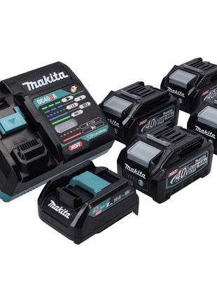 Kit d'alimentation Makita 40 V max. avec 4 batteries BL 4040 4,0 Ah XGT + chargeur rapide DC 40 RA XGT LXT + adaptateur de charge ADP10