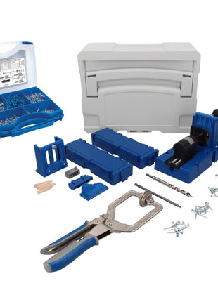 KREG Jig K5MS-EUR-SYS Master System Set juego completo de carpintero + plantilla de perforación K5 + base + pinzas de sujeción + juego de tornillos de 675 piezas + systainer