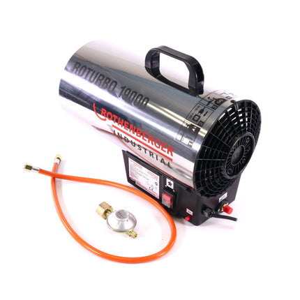 Rothenberger Industrial RoTurbo 19000 Generatore di calore a gas + Accensione piezoelettrica + Tubo + Regolatore ( 1500000051 ) - Fiamma 980 °C
