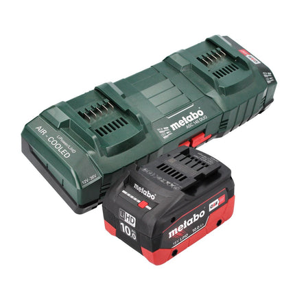 Metabo Set de base - 1x Batterie 18 V 10,0 Ah LIHD + Chargeur double + Coffret metaBOX
