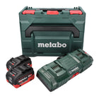 Metabo Basis Set 2x Akku 18 V 10,0 Ah LIHD + Doppelladegerät + metaBOX