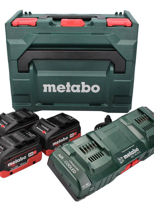 Metabo Set de base - 3x Batteries 18 V 10,0 Ah LIHD + Chargeur double + Coffret metaBOX