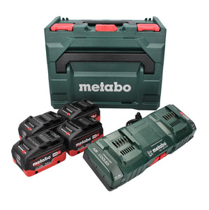 Metabo Basis Set 4x LiHD Akkupack 18 V 10,0 Ah Li-Ion Akku CAS System ( 685143000 ) + ASC 145 DUO Doppel Ladegerät + metaBOX
