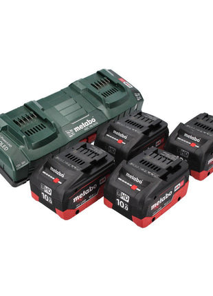 Metabo Basis Set 4x LiHD Akkupack 18 V 10,0 Ah Li-Ion Akku CAS System ( 685143000 ) + ASC 145 DUO Doppel Ladegerät + metaBOX - Toolbrothers