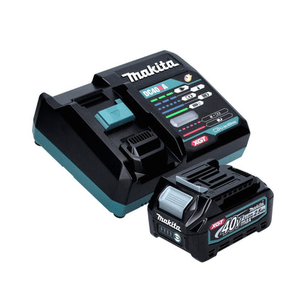Amoladora angular a batería Makita GA 005 GD101 40 V máx. 125 mm sin escobillas XGT + 1x batería 2,5 Ah + cargador + campana de aspiración + Makpac